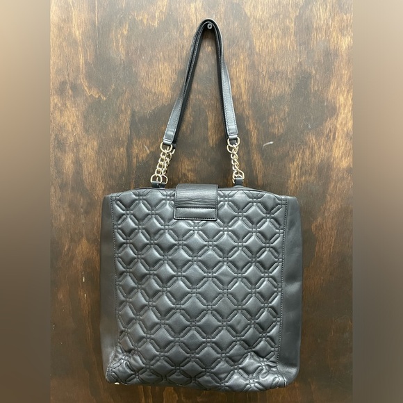 Kate Spade New York Gold Hardware Large Quilted Leather Shoulder Tote in Black - Picture 4 of 10